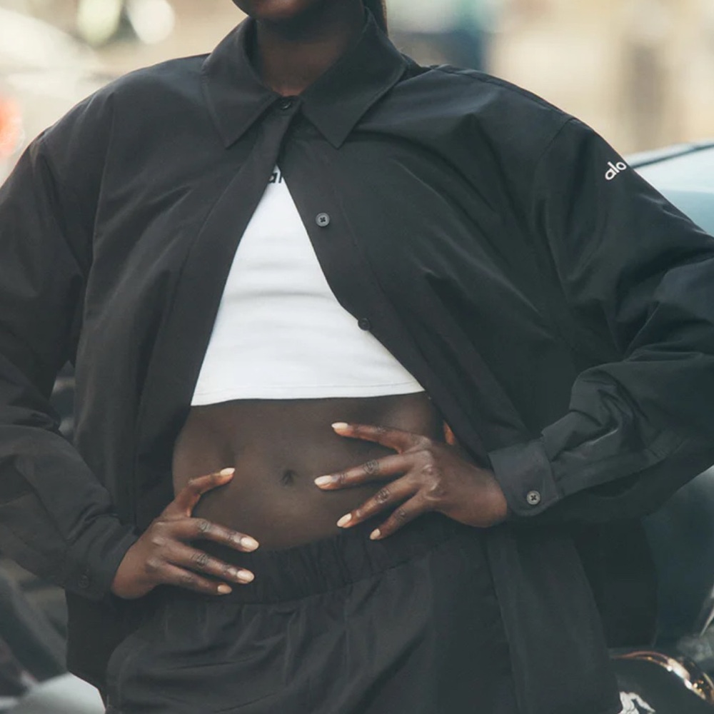 NEW ALO Socialite Shacket Black XS/S/M/L Lightweight Unisex Oversized Jacket - Picture 11 of 12